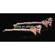 2015 forma de la mariposa ornamento de la moda Cristal Bobby pin Rhinestone Barrette